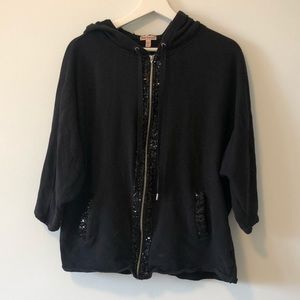 𝅺juicy Couture Black Sequin Zip Up Hoody.